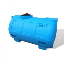 Réservoir de récupération eau de pluie 1000l - Réservoir aérien bleu en polyéthylène - Horizontal