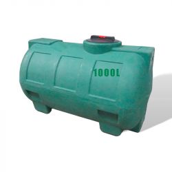 Réservoir de stockage eau de pluie 1000 litres - Réservoir aérien vert en polyéthylène - Horizontal