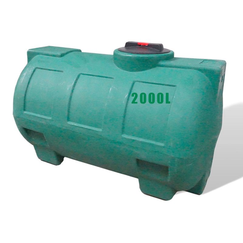 Réservoir de récupération eau de pluie 2000l - Réservoir aérien vert en  polyéthylène - Horizontal