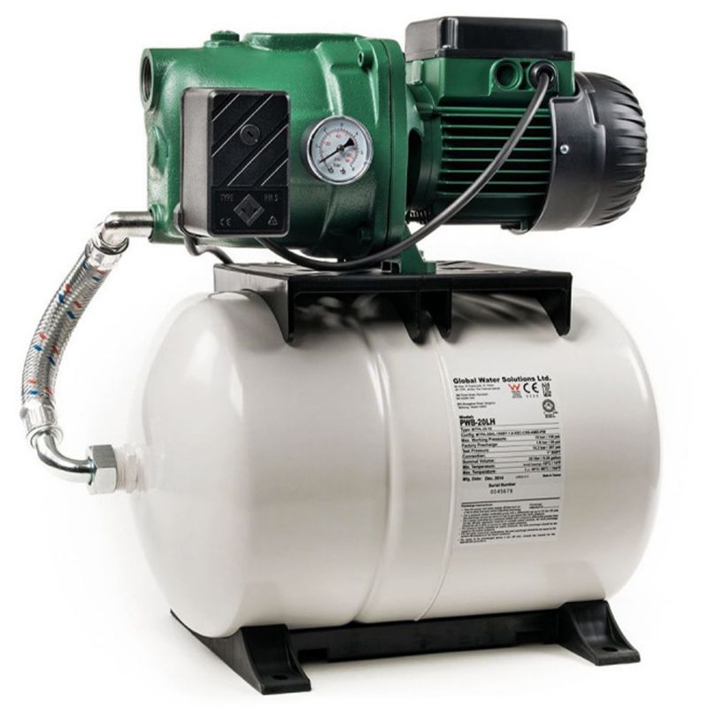 Surpresseur 100L DAB AQUAJETGWS132100M - Réservoir horizontal à diaphragme avec pompe a eau 1 kW jusqu'à 4,8 m3/h monophasé 220V