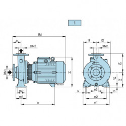 Pompe a eau Calpeda NM 32 centrifuge à brides de 6,6 à 24 m3/h triphasé 380V